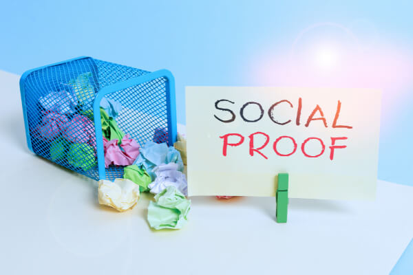 Social proof title wrote on a paper
