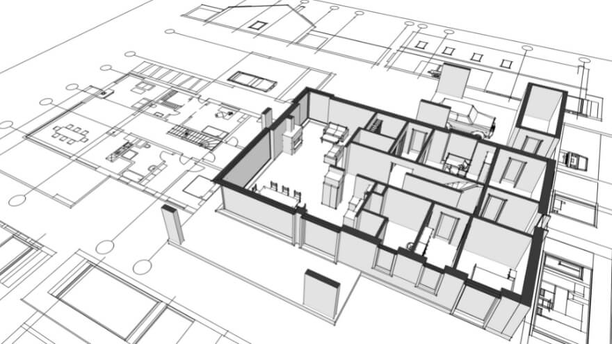 An architect sketch process is similar with a website design structure