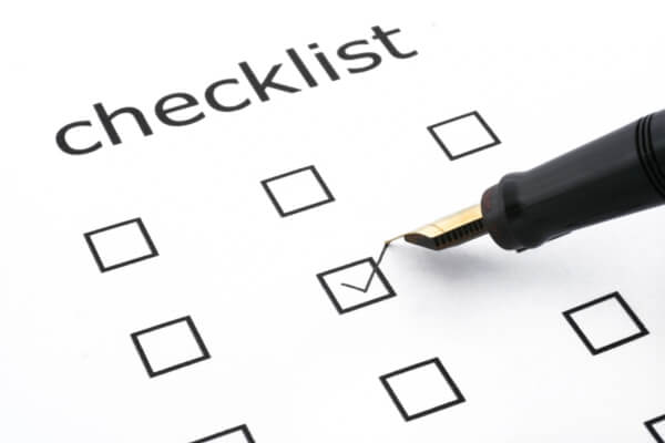 A product listing checklist